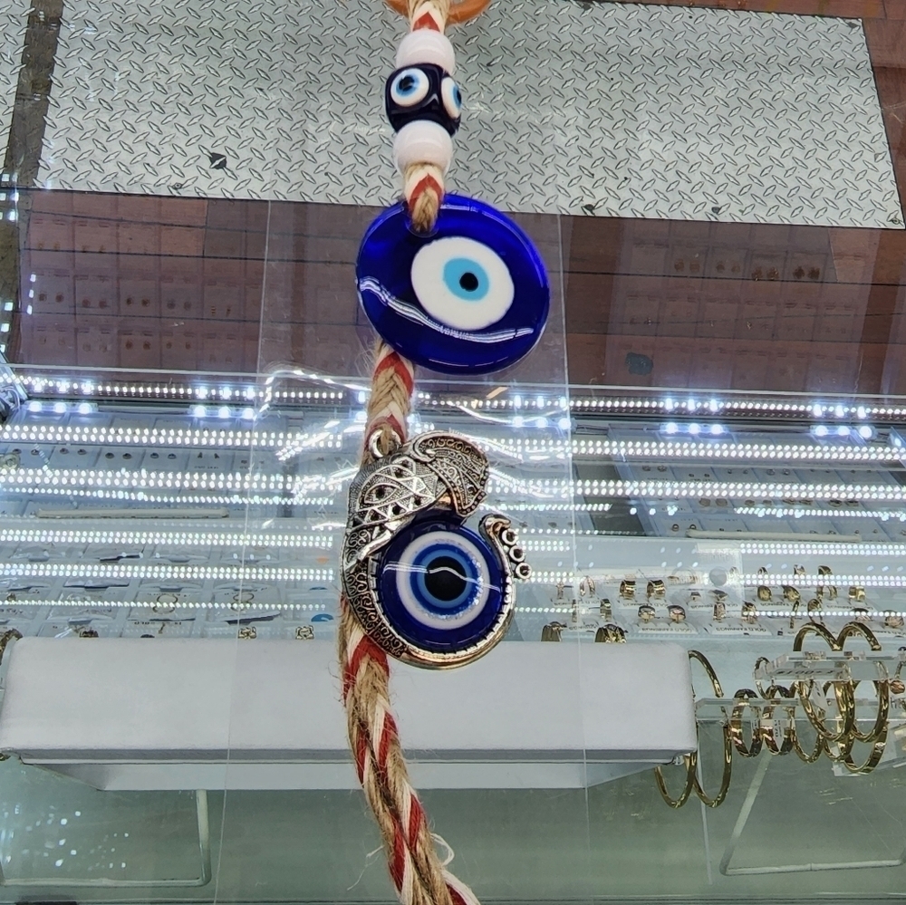 Brand NEW Evil Eye Elephant with trunk wrapped wall hanging
